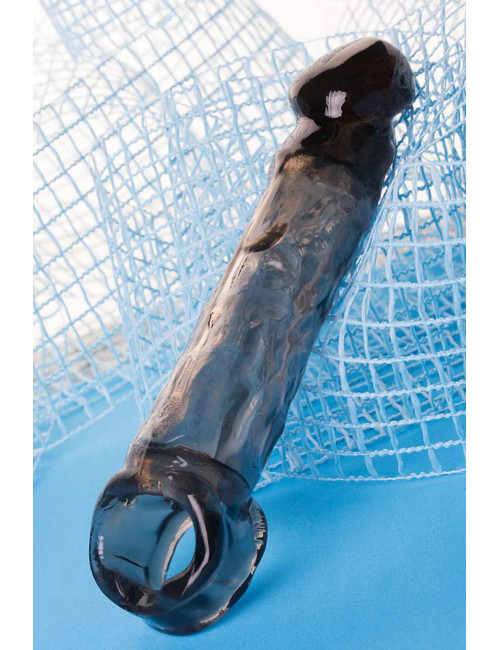 Sleeve ToyFa Xlover, to increase size, TPE, black,transparent , 19,5 cm