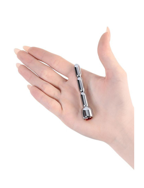 Urethral plug TOYFA Metal, with gem, average, silver