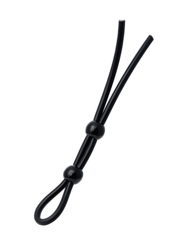 Lasso on the penis A-toys by TOYFA with two beads, silicone, black, 19.5 cm
