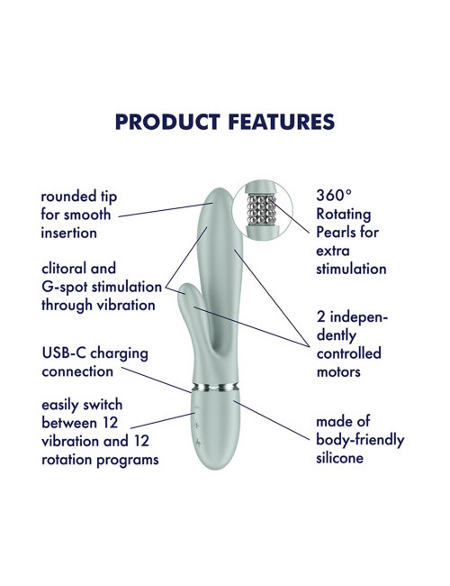 Satisfyer Pearl Bunny 2 - Szarozielony Wibrator Króliczek