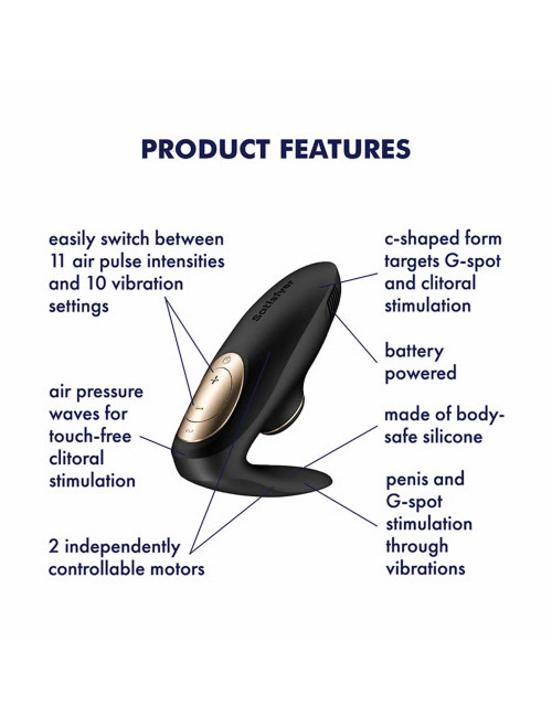 Satisfyer Pro 4 Couples Stymulator dla par Black