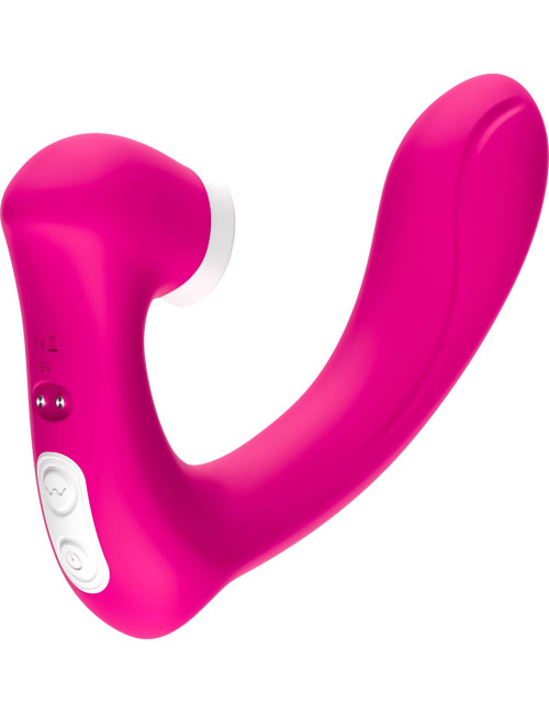 Stymulator silicone 2*9 vibration function Rose Red