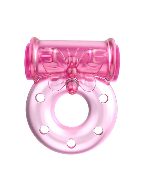 Baile Wibracyjny Pierścień na Penisa Motylek Pink
