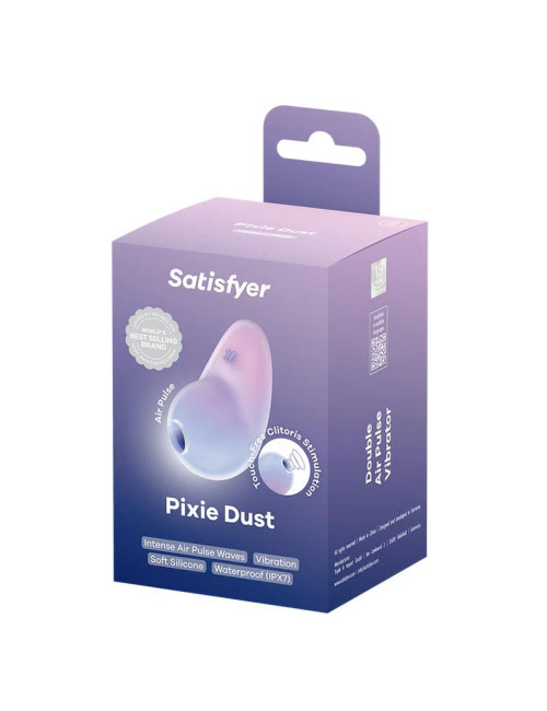 Pixie Dust Violet/Pink – Bezdotykowy Wibrator Air Pulse, IPX7, 11 fal ciśnienia + 12 programów, Stymulator łechtaczki