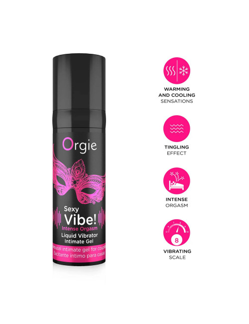Żel Afrodyzjaki Sexy Vibe: Stymulujący Żel Intense Orgasm – Liquid Vibrator 15 ml