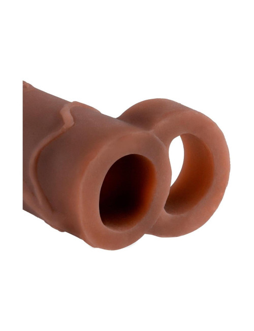 FANTASY X-TENSIONS PERFECT 2 INCH EXTENSION WITH BALL STRAP BROWN