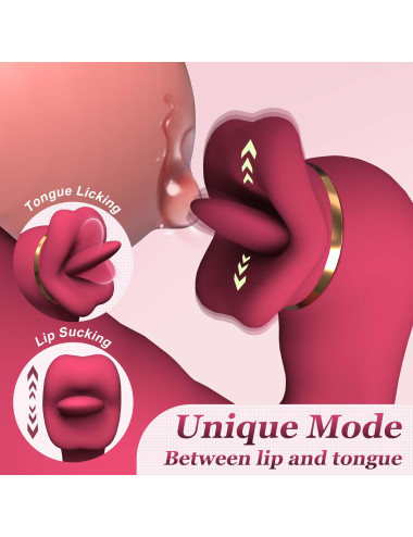Silicone Vibrator - 7 rotating functions and 7 licking functions