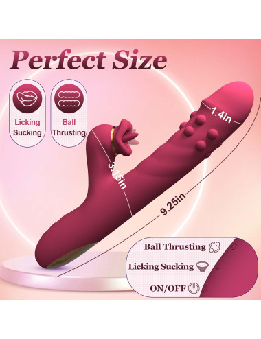 Silicone Vibrator - 7 rotating functions and 7 licking functions