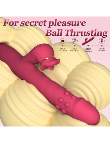 Silicone Vibrator - 7 rotating functions and 7 licking functions