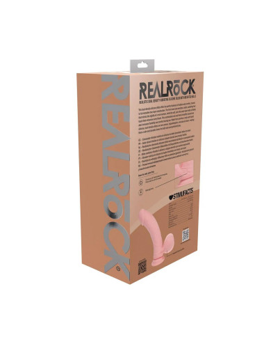 Dual Density Rechargeable Liquid Silicone Vibrator - Curved with Weighted Balls - 8" / 20 cm - Flesh