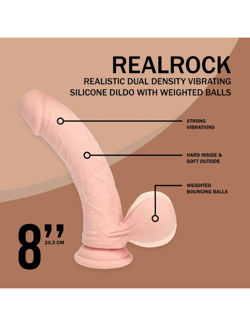 RealRock - Akumulatorowy wibrator silikonowy z obciążeniem 20 cm