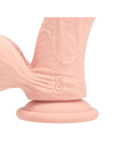 Dual Density Rechargeable Liquid Silicone Vibrator - Curved with Weighted Balls - 8" / 20 cm - Flesh