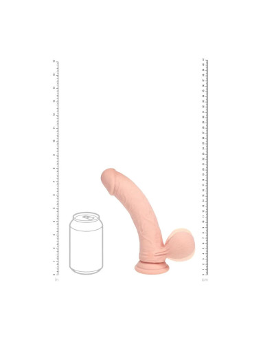 Dual Density Rechargeable Liquid Silicone Vibrator - Curved with Weighted Balls - 8" / 20 cm - Flesh