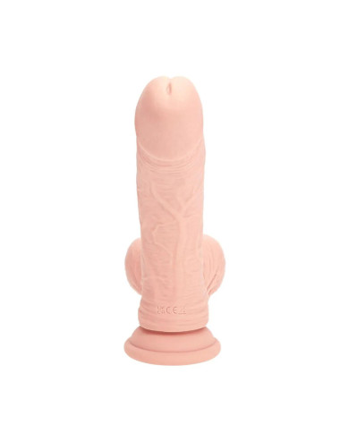 Dual Density Rechargeable Liquid Silicone Vibrator - Curved with Weighted Balls - 7" / 18 cm - Flesh