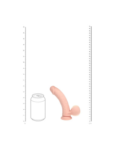 Dual Density Rechargeable Liquid Silicone Vibrator - Curved with Weighted Balls - 6" / 15 cm - Flesh