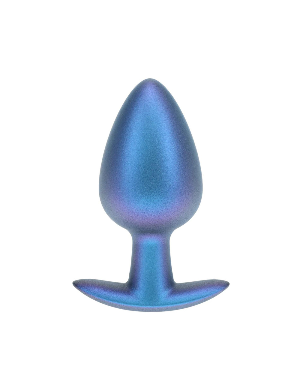 Smooth Silicone Anal Plug - Large - 3.5" / 8,9 cm - Metallic Blue