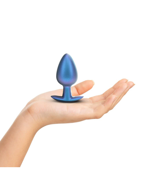 Smooth Silicone Anal Plug - Large - 3.5" / 8,9 cm - Metallic Blue