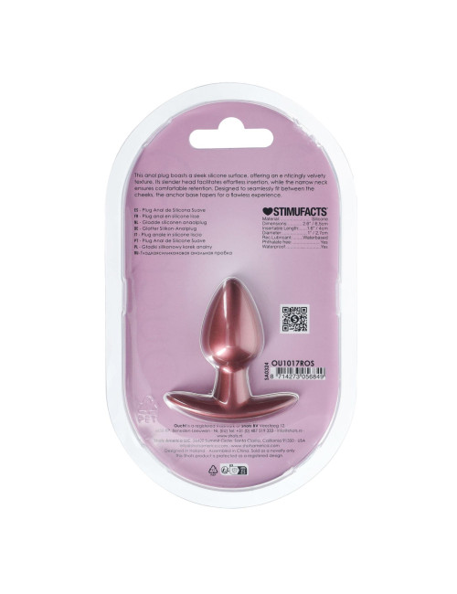 Smooth Silicone Anal Plug - Small - 2.6 / 6,5 cm - Rose Gold