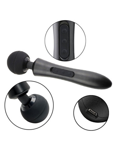 Stymulator-Massager Ultra Powerful -Big USB Black 20 Function