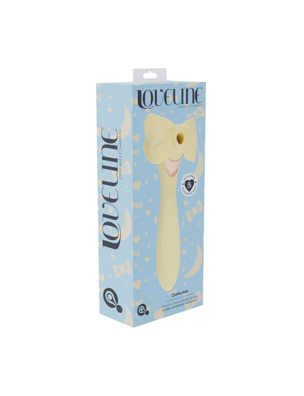 Darling - AirTap Wand Vibrator with Five Head Attachments - Yellow