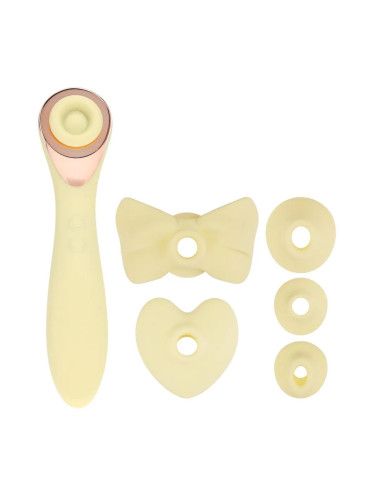 Darling - AirTap Wand Vibrator with Five Head Attachments - Yellow