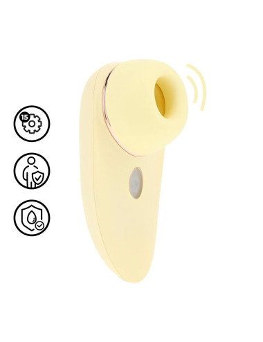 Aurie - AirTap Vibrator with Two Head Attachments - Yellow