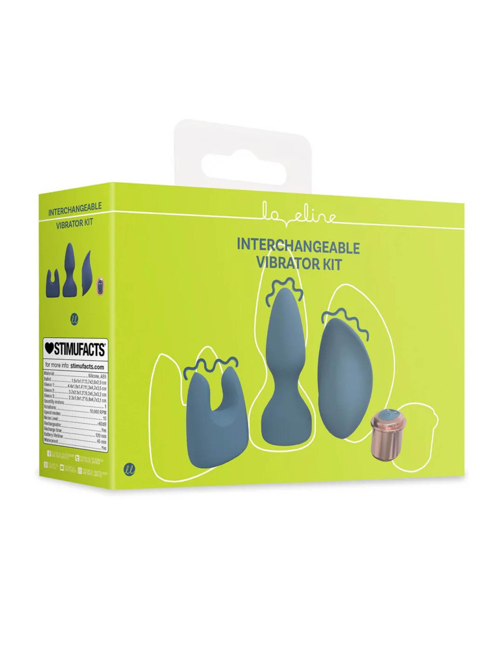 Interchangeable Vibrator Kit - Blue