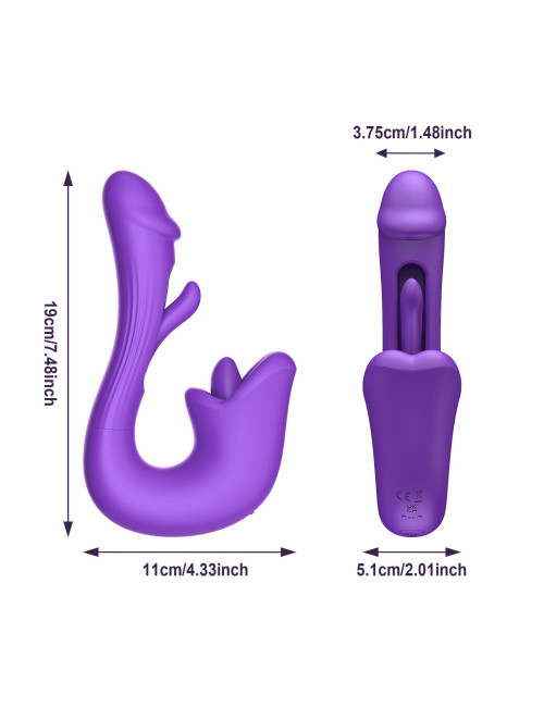 B - Series Lyla Tongue Flap Dual Vibe – Podwójny Wibrator z Ruchomą Klapką