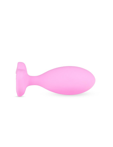 Silicone Anal Plug with Heart Crystal Base