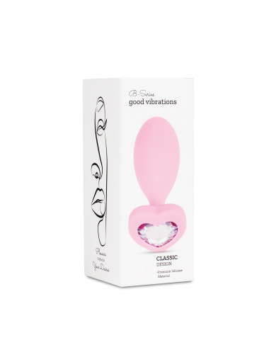 Silicone Anal Plug with Heart Crystal Base