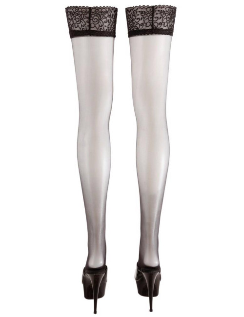 Cottelli Legwear Czarne Pończochy Samonośne 2
