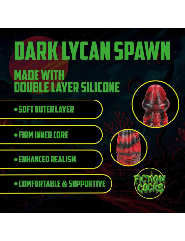 Dark Lycan Spawn - Silicone Dildo - Red/Black