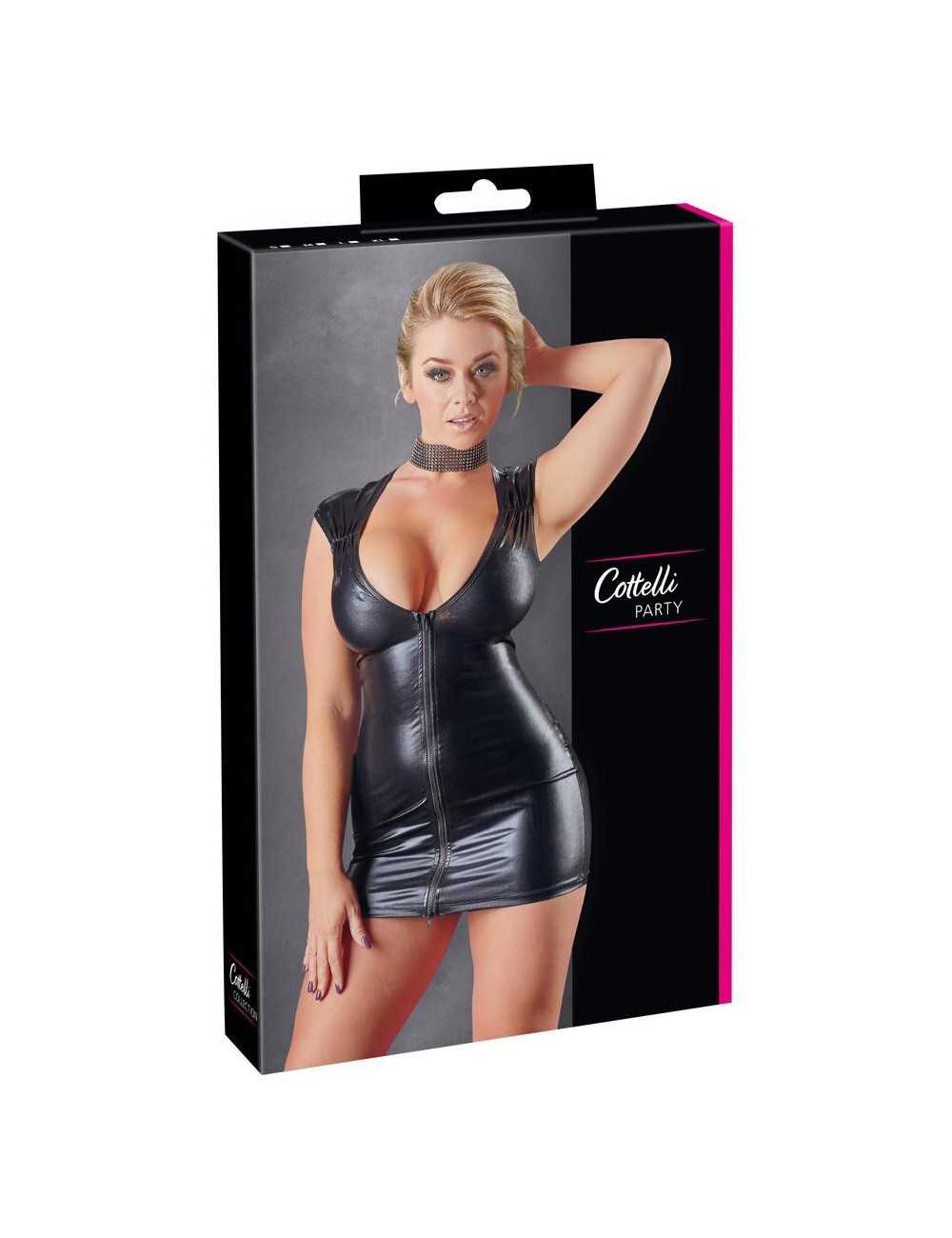 Wet Look Dress with Zip S