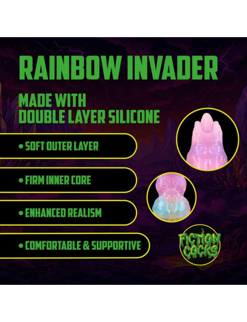 Rainbow Invader - Silicone Dildo - Rainbow