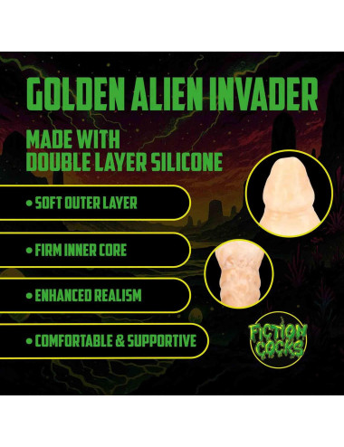 Golden Alien Invader - Silicone Dildo - Golden