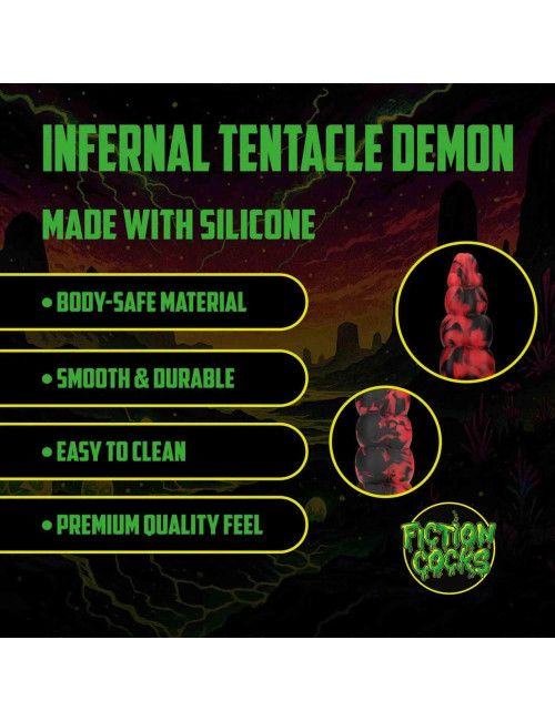 Infernal Tentacle Demon - Anal Snake - 14.8" / 37,5 cm - Red/Black