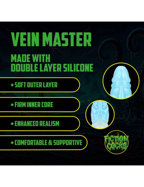 Vein Master - Silicone Dildo - Blue/White