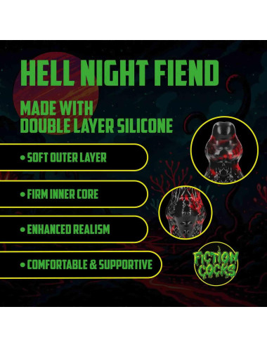 Hell Night Fiend - Silicone Dildo - Red/Black