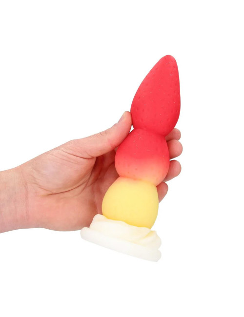 Whipped Berry - Silicone Butt Plug - Red/Yellow