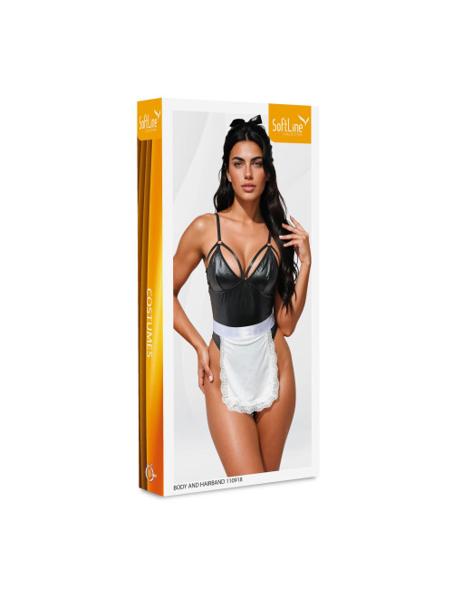 SoftLine Collection Czarne Body z Opaską 110918 - XL
