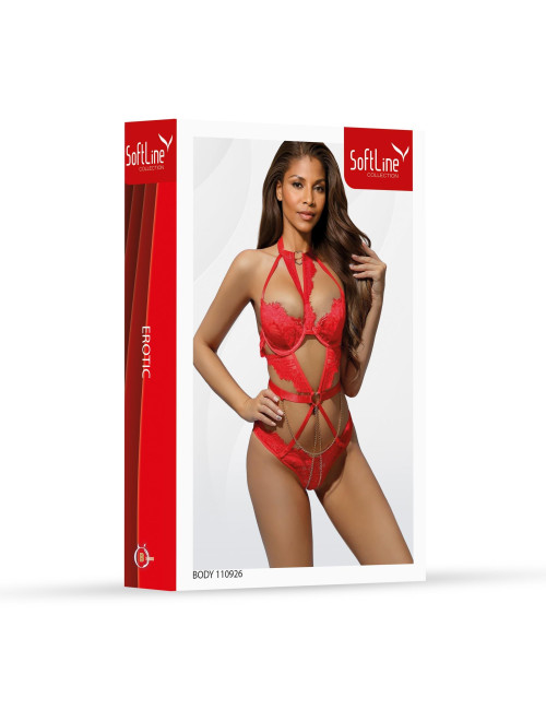 SoftLine Collection Czerwone Body Damskie S/M