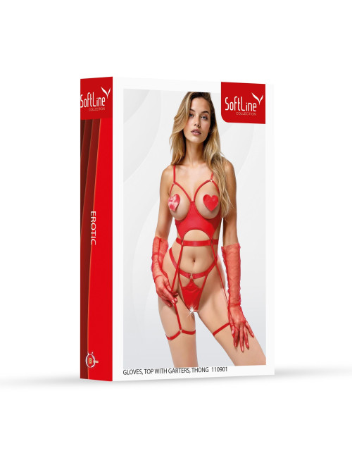 SoftLine Collection Komplett Czerwony z Rękawiczkami 3XL