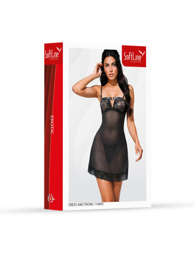 Dress and thong 110893 black 3XL
