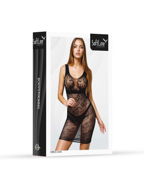 SoftLine Collection Czarna Sukienka Dopasowana 3045