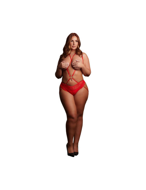 Le Désir Czerwone Uprząż Serce Stupid Cupid Queen Size