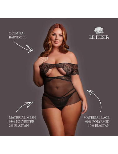 Olympia - Babydoll - Queen Size - Black