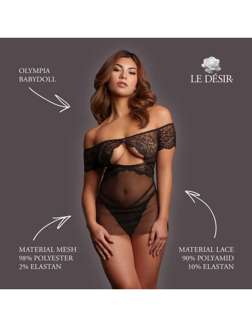 Le Désir Olympia Babydoll Czarna One Size
