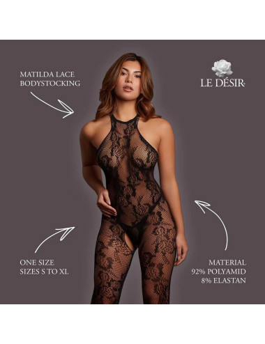 Matilda - Lace Bodystocking - One Size - Black