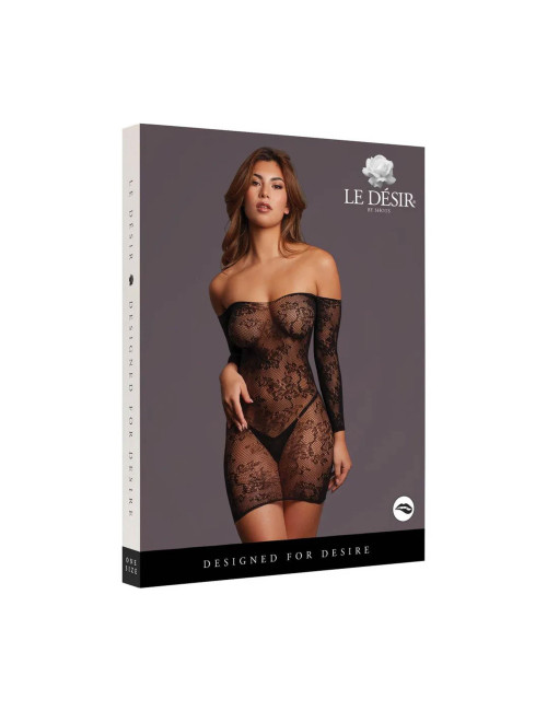 Le Désir Matilda - Koronkowa Mini Sukienka Czarna One Size