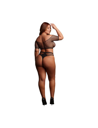 Melia - Open Work Set - Queen Size - Black